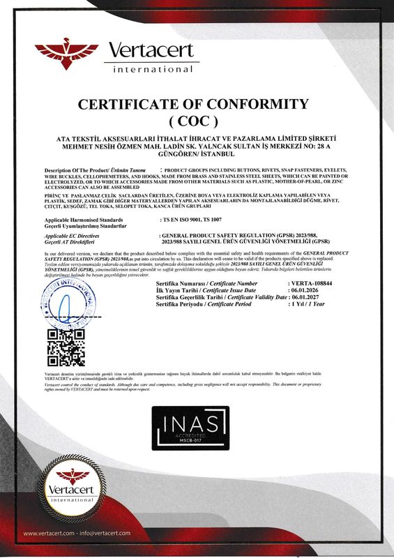 Certificato di Conformità (COC)