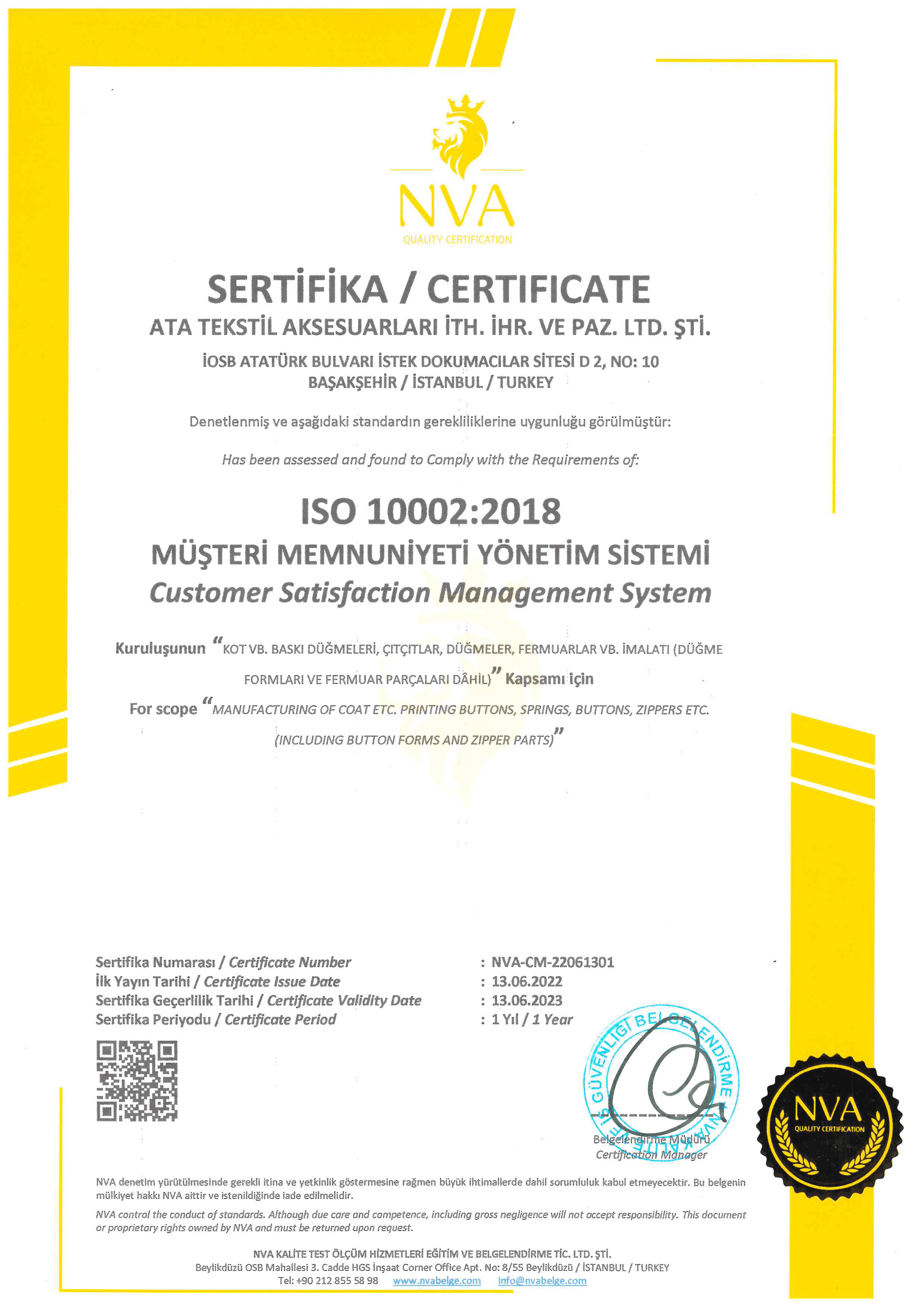 Soddisfazione del Cliente ISO 10002:2018