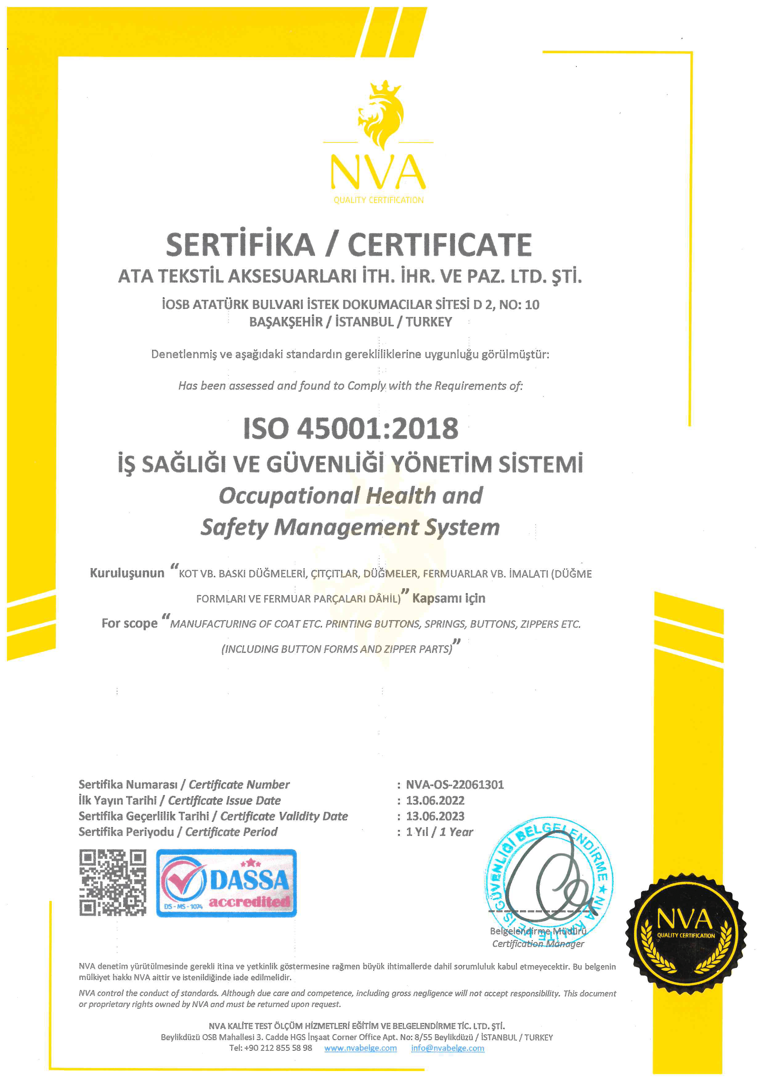 Salute e Sicurezza sul Lavoro ISO 45001:2018