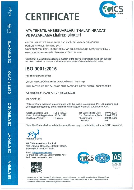 Sistema di Gestione della Qualità ISO 9001:2015