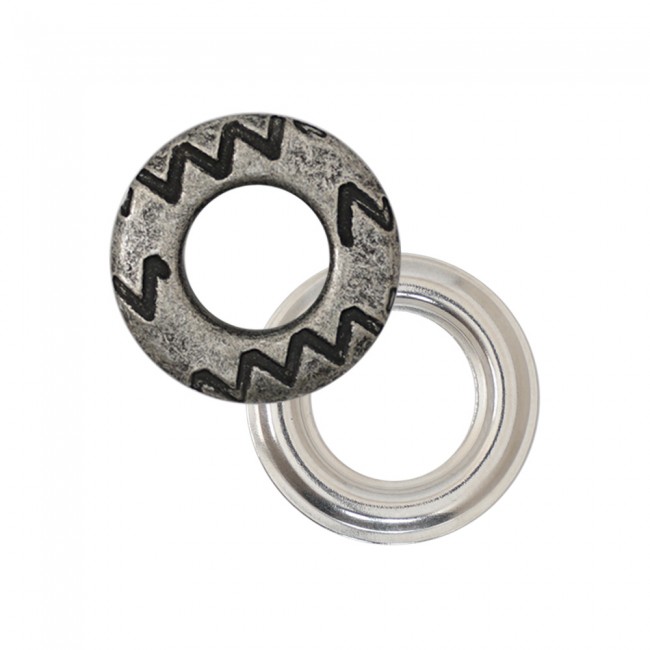 Occhielli con Logo in Ottone — Occhielli, dettaglio, Ata Buttons Turchia