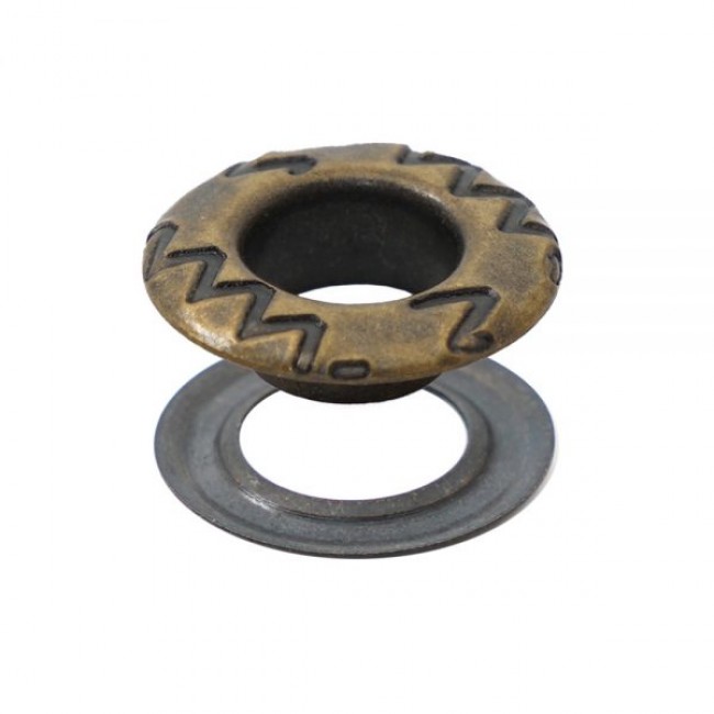 Occhielli con Logo in Ottone — Occhielli, dettaglio, Ata Buttons Turchia
