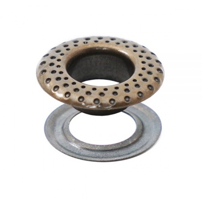 Occhielli con Logo in Ottone — Occhielli, dettaglio, Ata Buttons Turchia