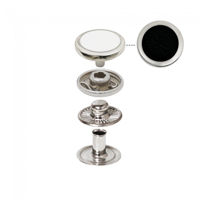 Bottone a Pressione a Molla con Cappuccio Epossidico — bottoni a pressione all'ingrosso, fabbrica Ata Buttons Turchia