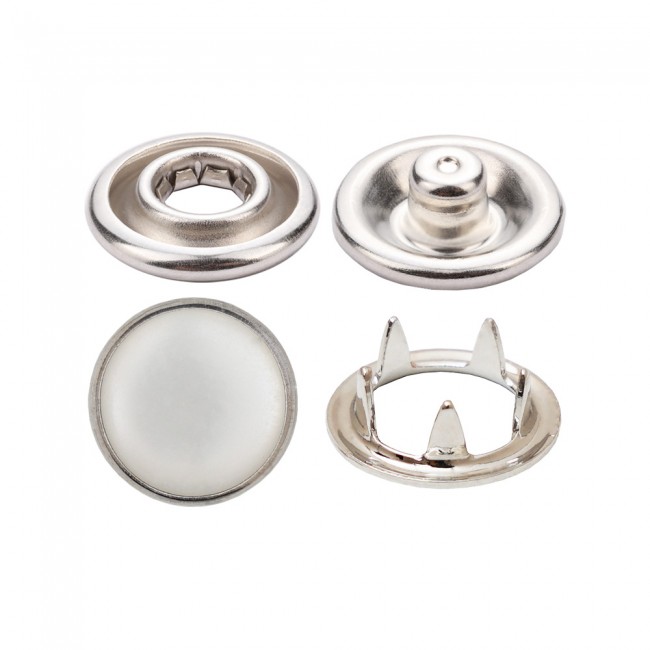 Bottone a Pressione a Griffe Inox con Cappuccio Perla — Bottoni a Pressione, dettaglio, Ata Buttons Turchia
