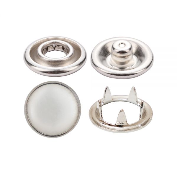 Bottone a Pressione a Griffe Inox con Cappuccio Perla — bottoni a pressione all'ingrosso, fabbrica Ata Buttons Turchia