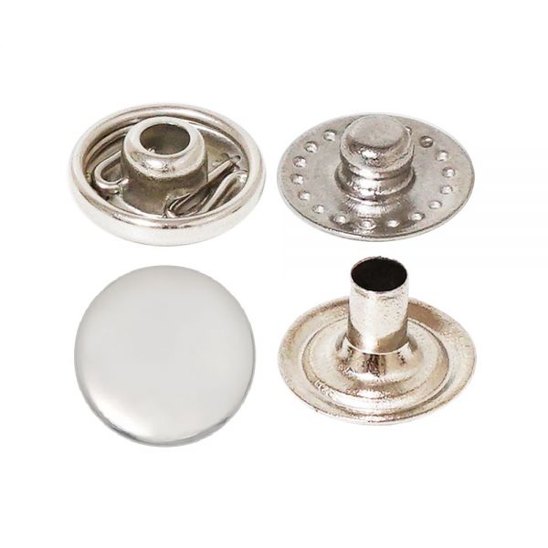 Mini Bottone a Pressione a Molla VT2 con Cappuccio Moneta Bombato — bottoni a pressione all'ingrosso, fabbrica Ata Buttons Turchia